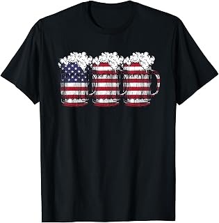 Beer American USA Flag 4th of July Merica Beer Drinker T-Shirt for Women Men