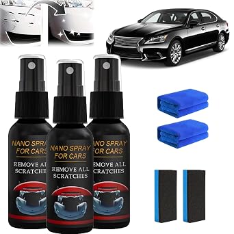 Nano Car Scratch Removal Spray, Auto Nano Ceramic Coating Polishing Spraying for All Cars & Surfaces 30ml*3