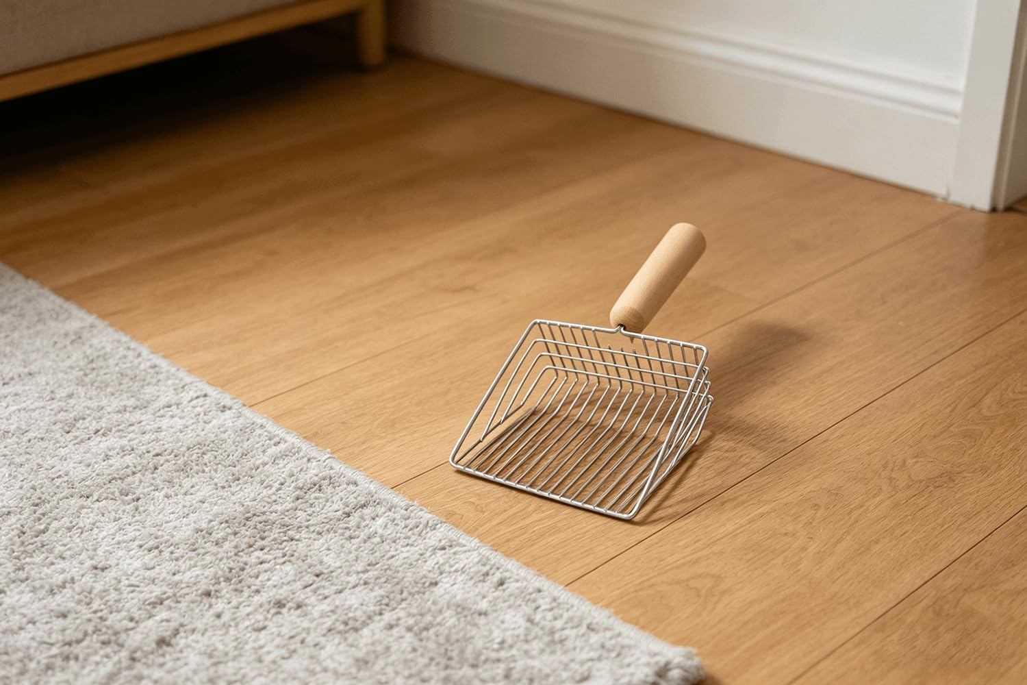 Cat Litter Scoop with Holder, Stainless Steel Metal Litter Scooper, Heavy Duty Litter Box Sifter for Fast Cleaning