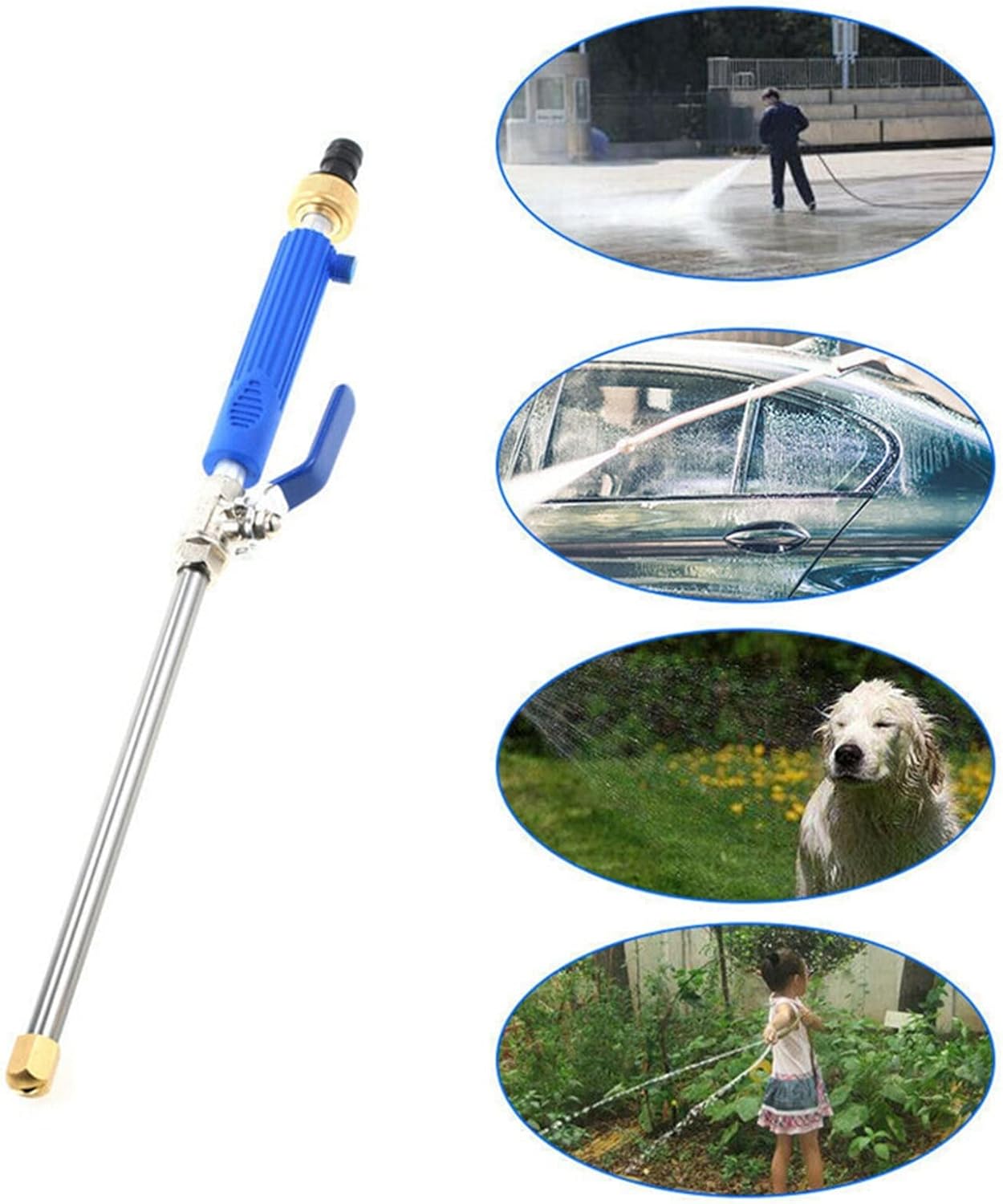 Hand Caulking Guns Car Wash Maintenance High Pressure Power Water Gun Washer Water Jet Garden Hose Wand Nozzle Sprayer Spray Cleaning Tool(Black)