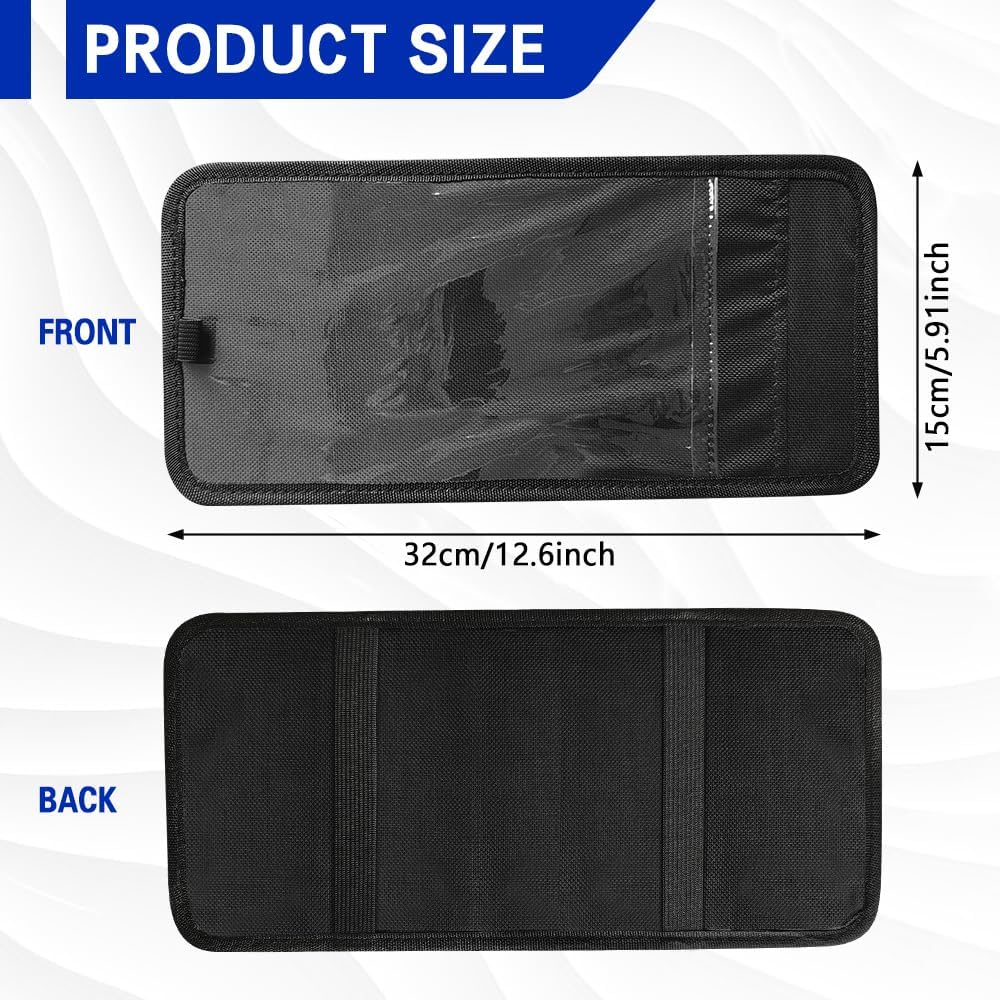 Handicap Placard Holder, Visor Accessories, Transparent Parking Placard Pocket, Disabled Parking Permit Sign Protector for Car Sun Visor with Note Paper Slot, Pen Holder and Elastic Strap