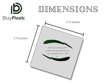 BuyPlastic Natural White Teflon PTFE Virgin Plastic Sheet 1/2 Thick, Size 6 x 6 Formable Fluoropolymer Board Dimensions - 5.75 in x 5.75 in