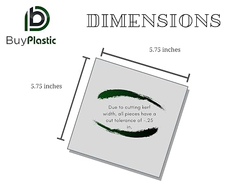 BuyPlastic Natural White Teflon PTFE Virgin Plastic Sheet 1/2 Thick, Size 6 x 6 Formable Fluoropolymer Board Dimensions - 5.75 in x 5.75 in