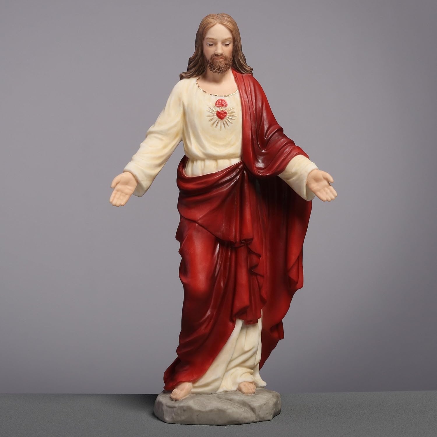 Veronese Design 6 1/8 Inch The Sacred Heart of Jesus Polyresin Hand Painted Religious Collectible Figurine Statue - Image 2