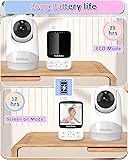 HelloBaby Baby Monitor,29-Hour Battery Life,Upgrade Baby Monitor with Camera and Night Vision,No Wifi,355°/120° Remote Pan Tilt Camera 2x Zoom, ECO Mode,2-way talk,Up to 1000ft,Temperature - 2