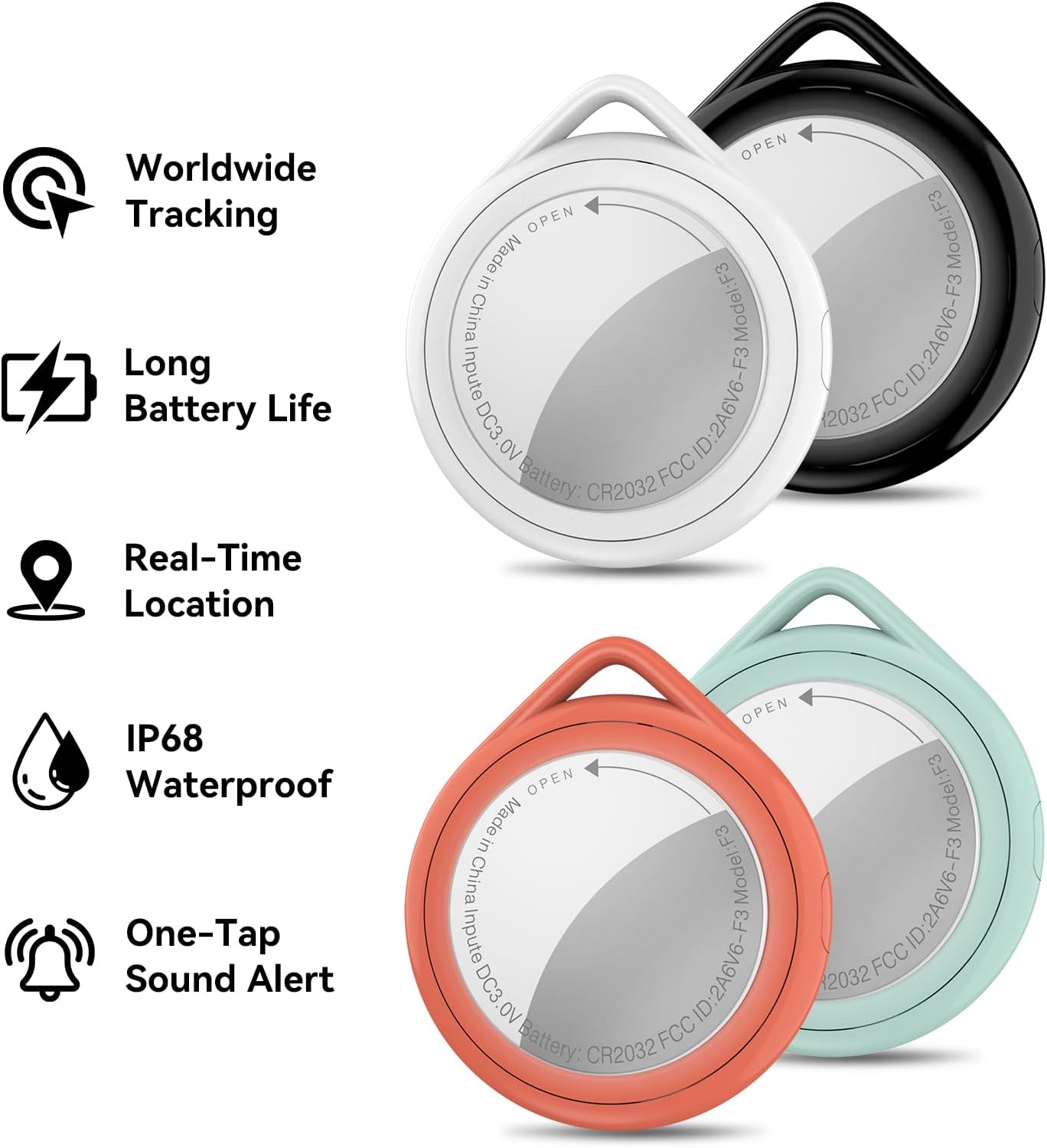 Air Tracker Tags 4 Pack, Bluetooth Tracker & Item Finders Work with Apple Find My, Replaceable Battery, Waterproof Smart Tag for Keys, Wallet, Luggage image 2