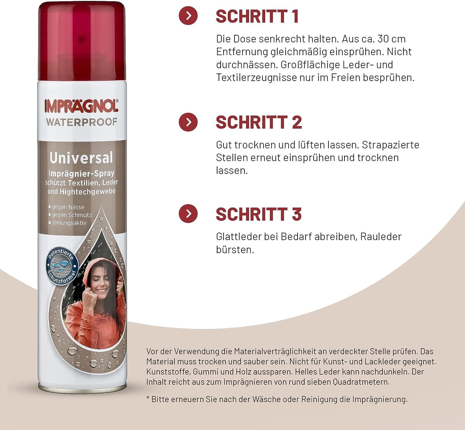 Impragnol Waterproof Universal Spray | 400 ml (1-pack) - Mise en situation et utilisation
