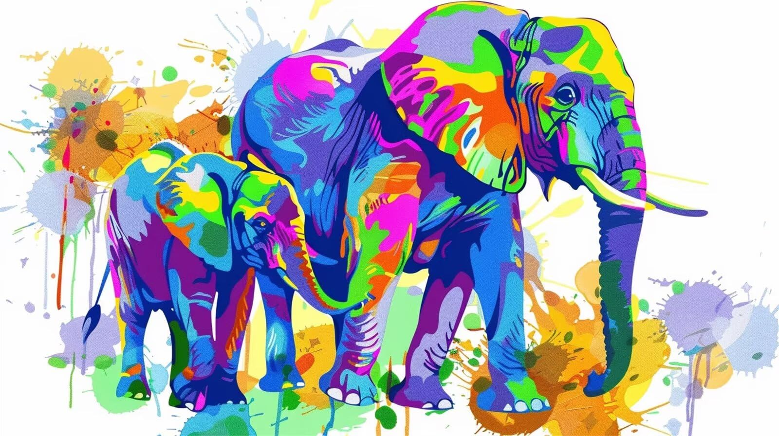 Dipingere con i Numeri Elefante Dipingere con i Numeri Bambini e Principianti Kit Completo, fai da te Painting by Numbers con Vernice e Pennello set, Tramonto per Decorazioni Casa 20x30cm Y3-368