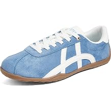 LUCKY STEP Womens Casual Walking Shoes Thin Sole Trendy Stylish Trainer Lightweight Footwear Suede Fashion Sneaker
