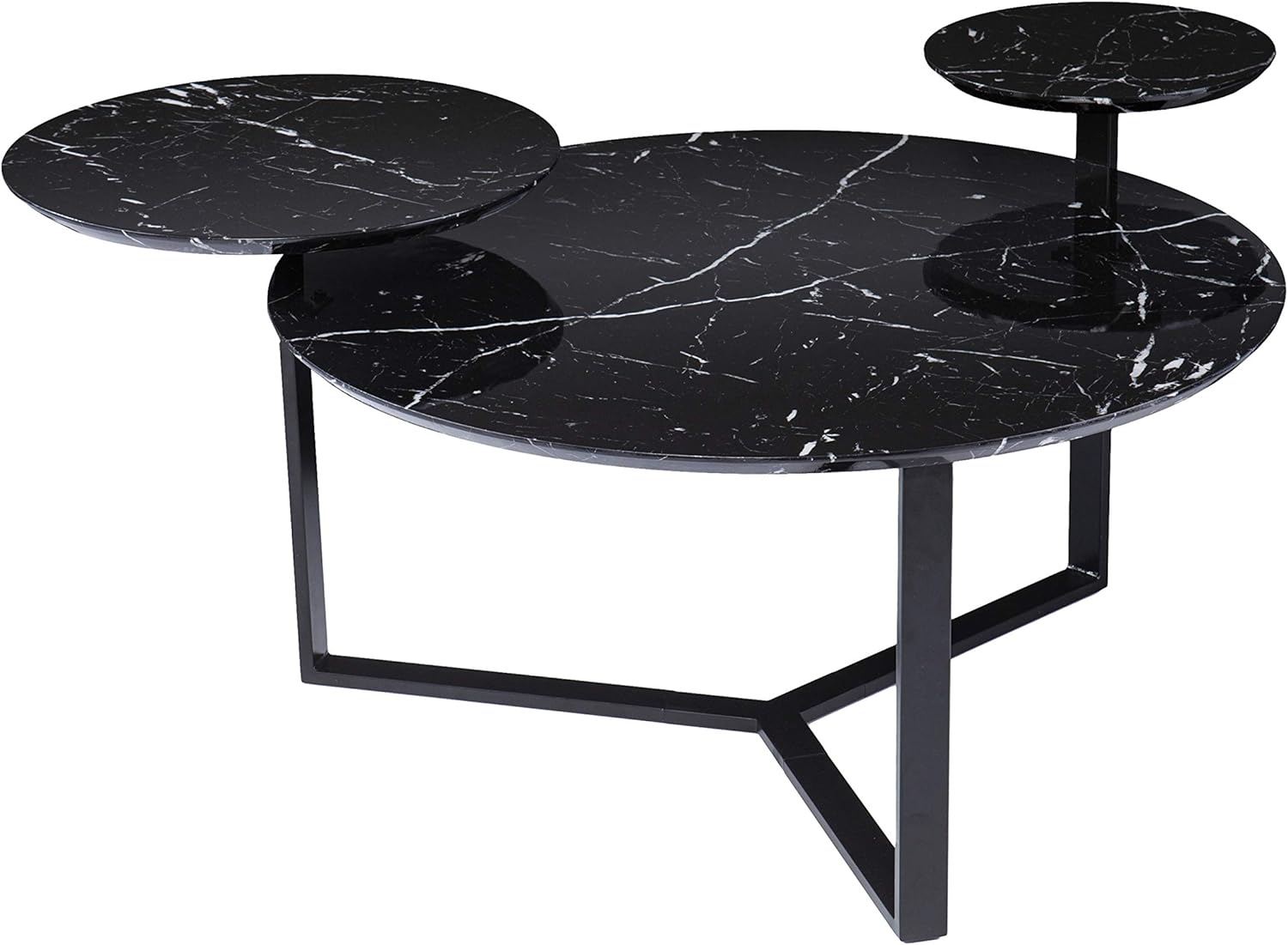 SEI Furniture Saxelby Contemporary Faux Marble 43" Coffee Table, Black