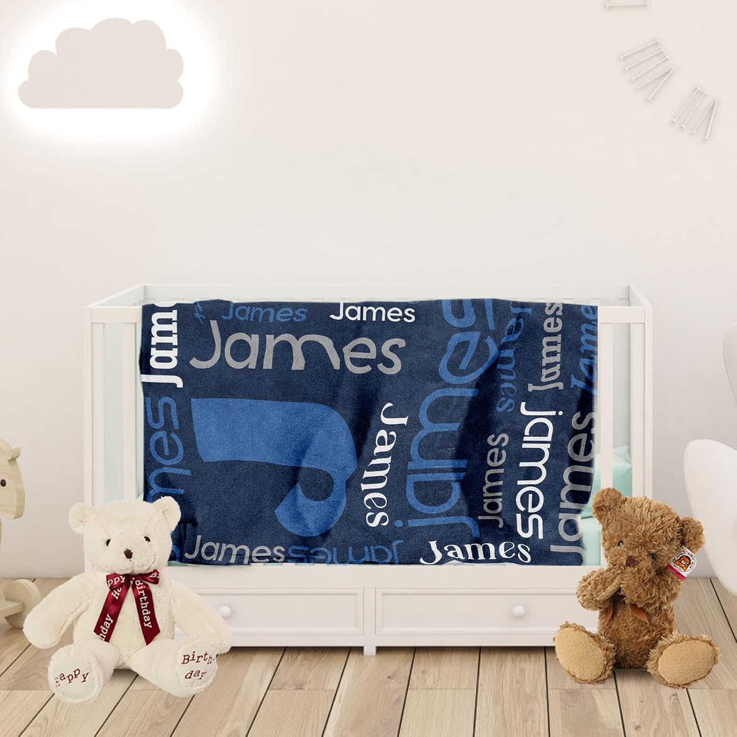 Personalized Baby Blanket with Name for Kids, Custom Super Soft Name Blanket for Boys Girls Cozy Warm Name Nap Blanket for Grandson Flannel Personalized Name Gift for Mom Dad Throws Blanket for Lover