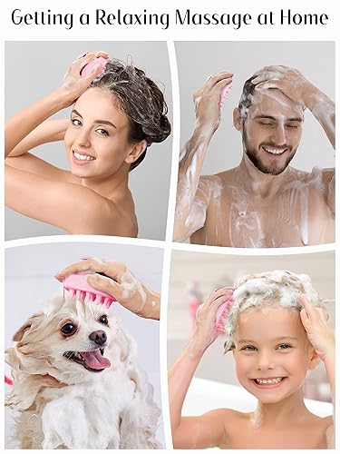 Miniatura 7 de HEETA - Masajeador de cuero cabelludo con cerdas de silicona suaves para eliminar la caspa y aliviar la picazón, cepillo de champú para cabello