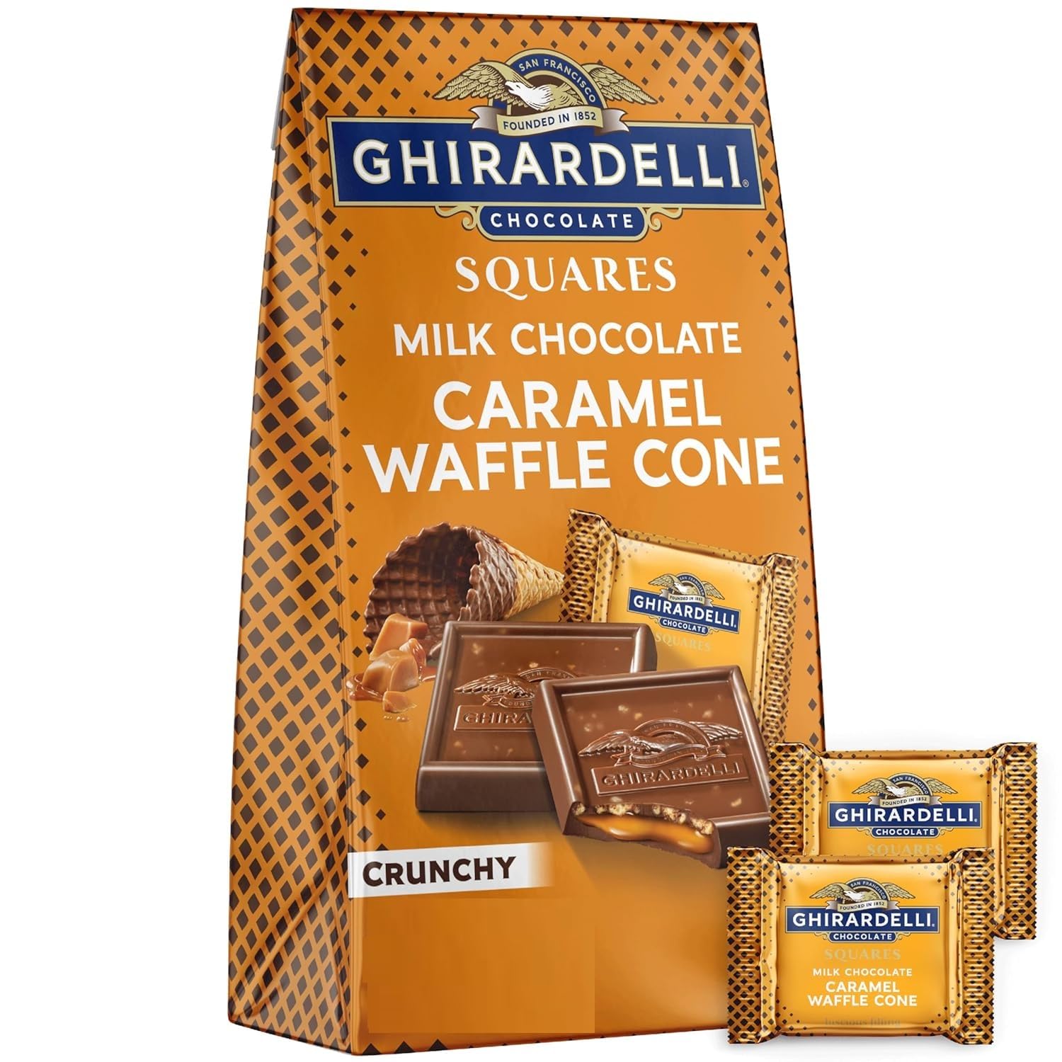 See full amazon price history chart for Ghirardelli Chocolate Squares Milk Chocolate Caramel Crunchy Waffle Cone NET WT 9.2oz (262.4g) Ghirardelli Chocolate Squares Milk Chocolate Caramel Crunchy Waffle Cone NET WT 9.2oz (262.4g) (B0DF36RMVF) Amazon Price History, Amazon Price Tracker