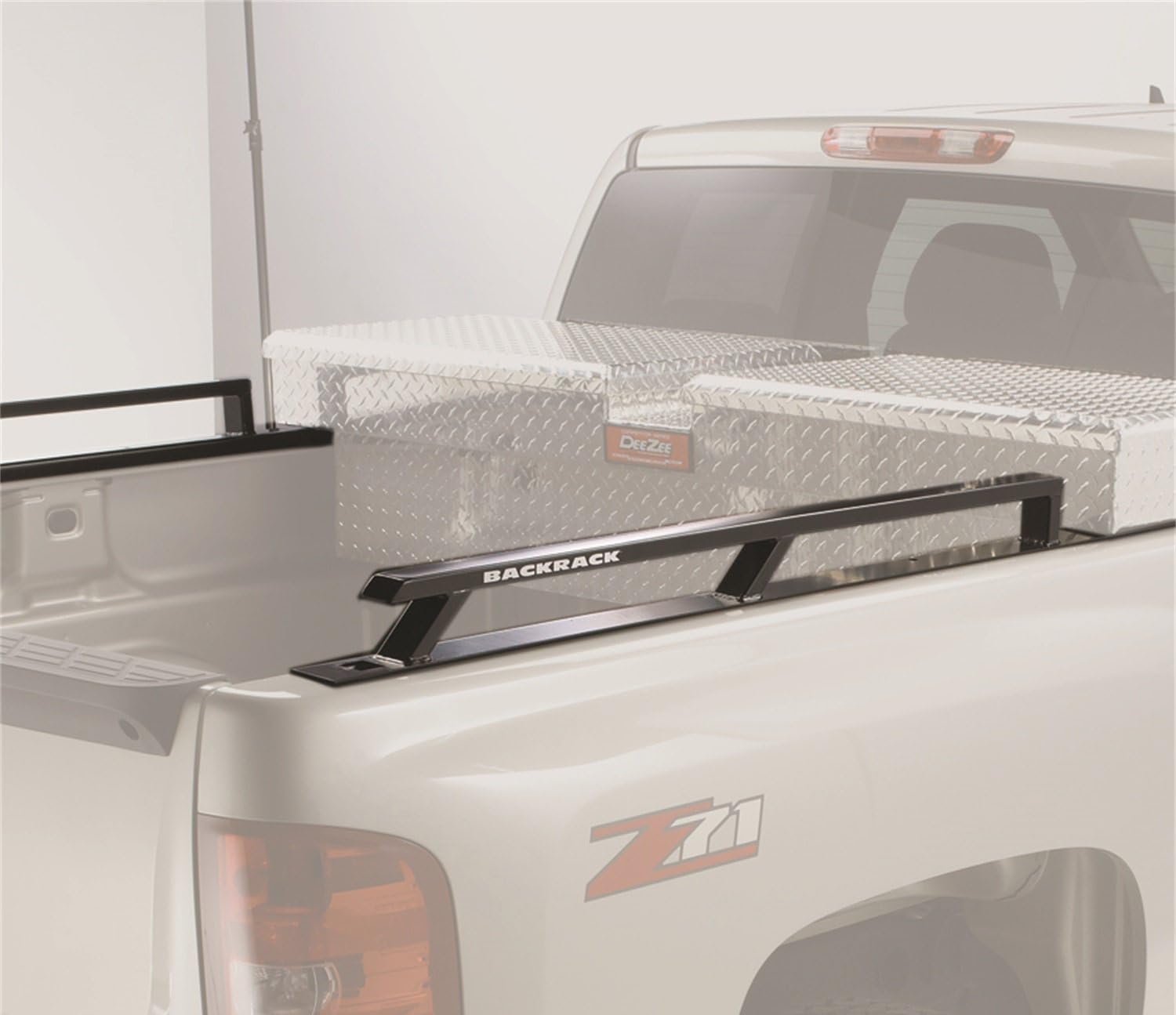 RealTruck BACKRACK Side Rails to use w/ 21" Toolbox | Black, No Drill | 65521TB | Fits 2017-2025 Ford F-250/F-350/F-450/F-550 w/ 6.5' Bed Aluminum Body