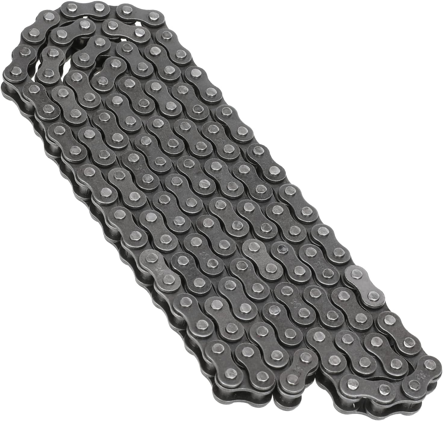 YOXUFA 35 Chain for Mini Bike Coleman CT100U CC100X Baja Doodle Bug DB30 Motovox MBX10 MBX11 Mega Moto MM-B80 105cc Predator 79cc 97cc 100cc Engine Parts with Mini Bike Chain Tensioner (140 Links)