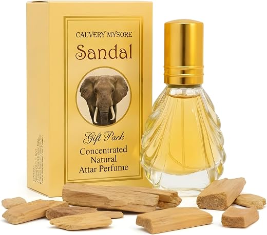 Special Mysore Cauvery Sandalwood Attar Perfume 30ml | Pure Mysore Sandalwood Scent | Long-Lasting Natural Unisex Fragranc...