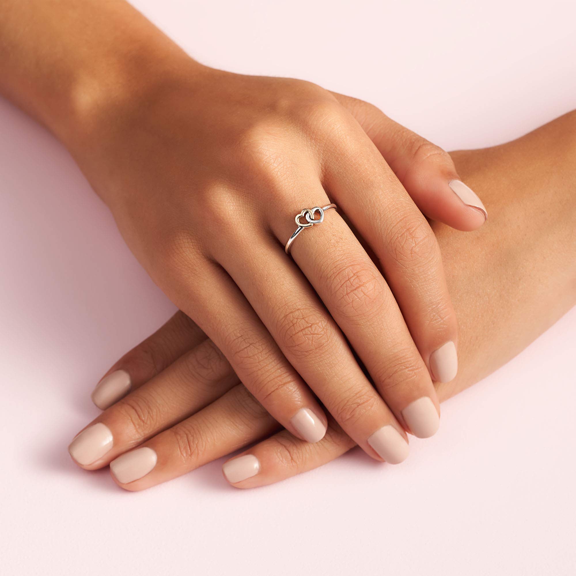 PANDORA Heart To Heart Ring, Two Tone 