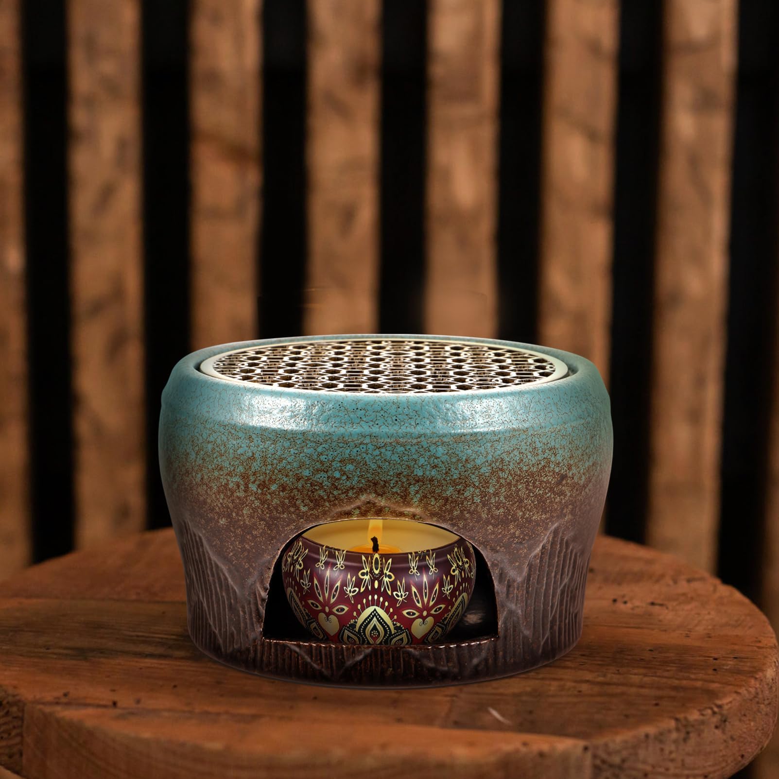 Calentador de Tetera de Cerámica y Cobre, Base para Té