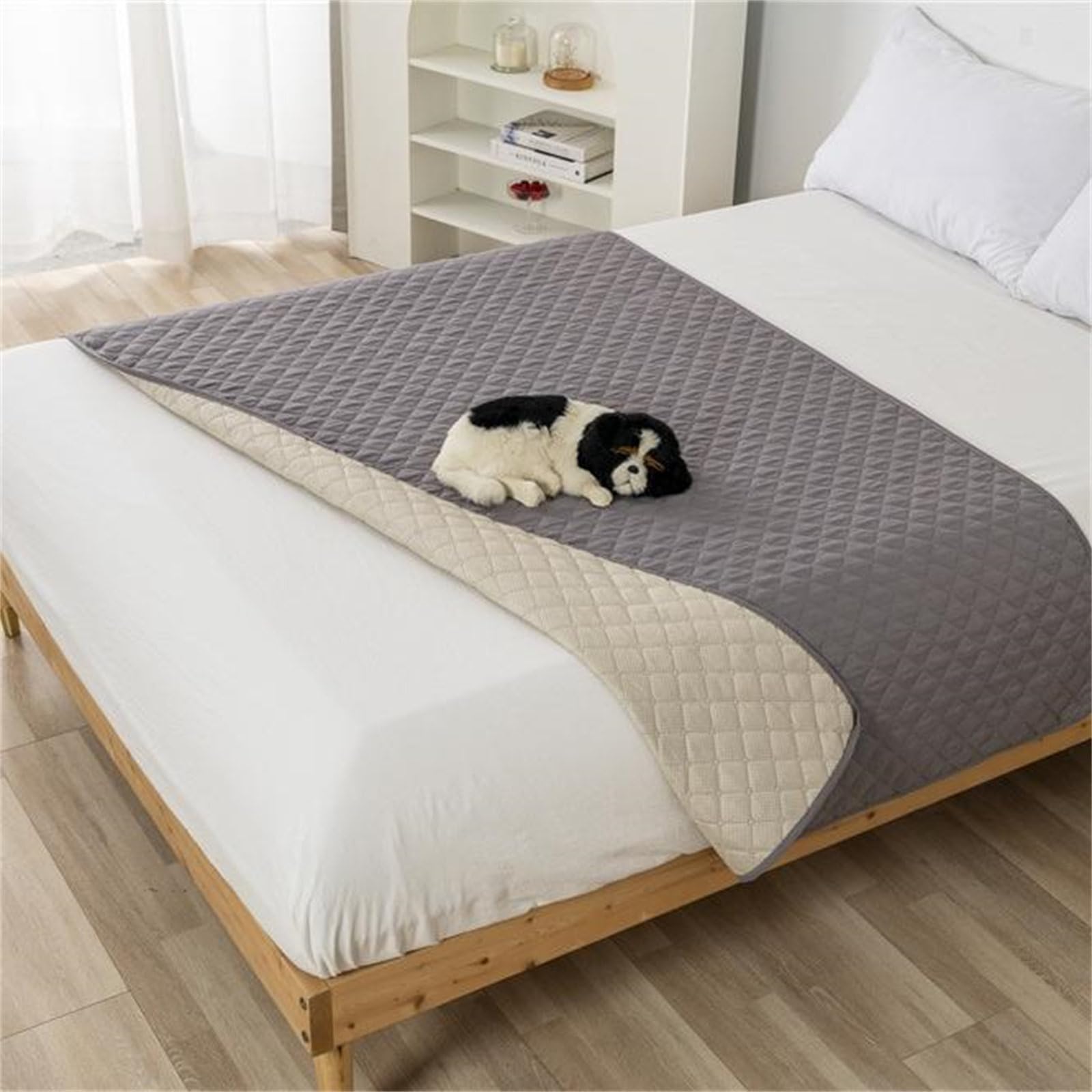 Fansu Empapadores Perros,Impresión en Color Sólido Lavable Reutilizable Almohadillas Perro, Antideslizante Absorbentes Empapadores para Perros,Adiestramiento Perros Almohadilla (210x305cm,Gris Claro)
