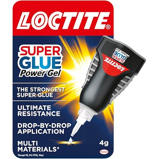 Loctite Super Glue Power Gel, Flexible Super Glue Gel, Superglue with Non-Drip Formula for Vertical Applications,Clear Superglue for Plastic, Wood, Metal, Crafts, & Repair, DIY, 4g