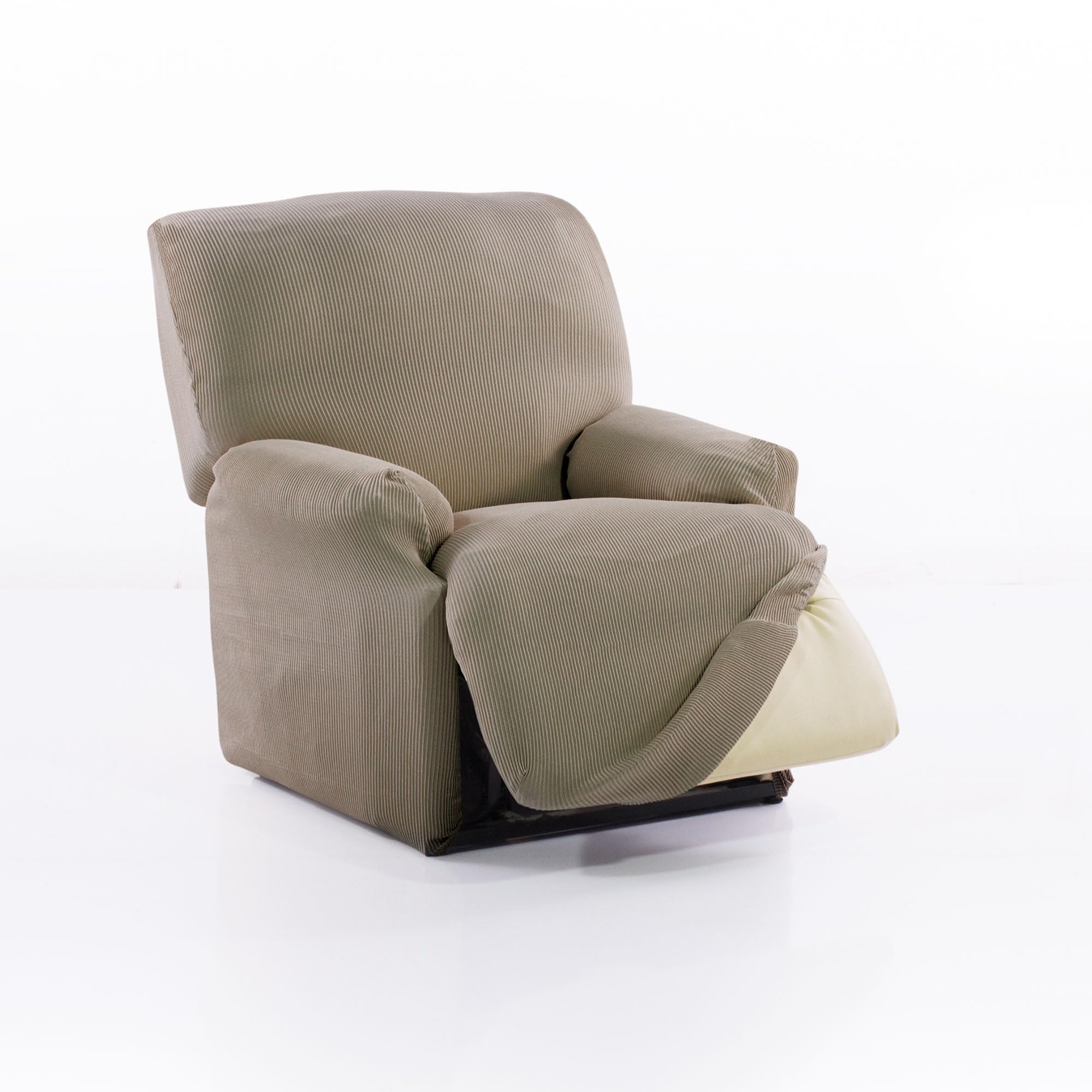 FAVERTI Funda Sillón Relax Pies Juntos Reclinable | Funda Elástica Sillón Reclinable | Protector de Calidad Tacto algodón | Modelo Real | Funda Sillón Relax Universal Color Lino