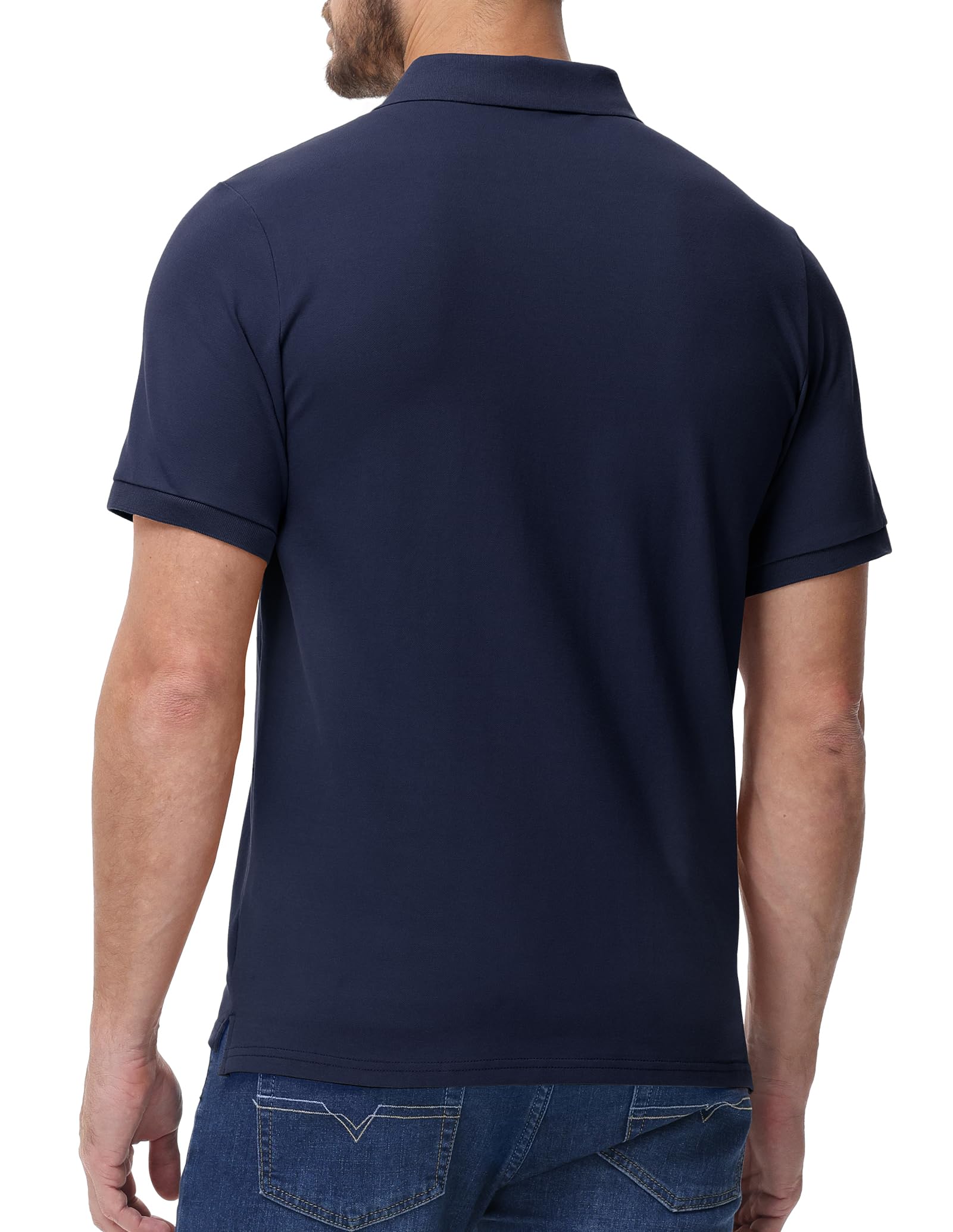 MIER Poloshirts für Herren, Baumwolle, kurzärmelig, Golf, Tennis, Kragen für Freizeit, Arbeit, Reisen, 3 Knöpfe, ultraweich