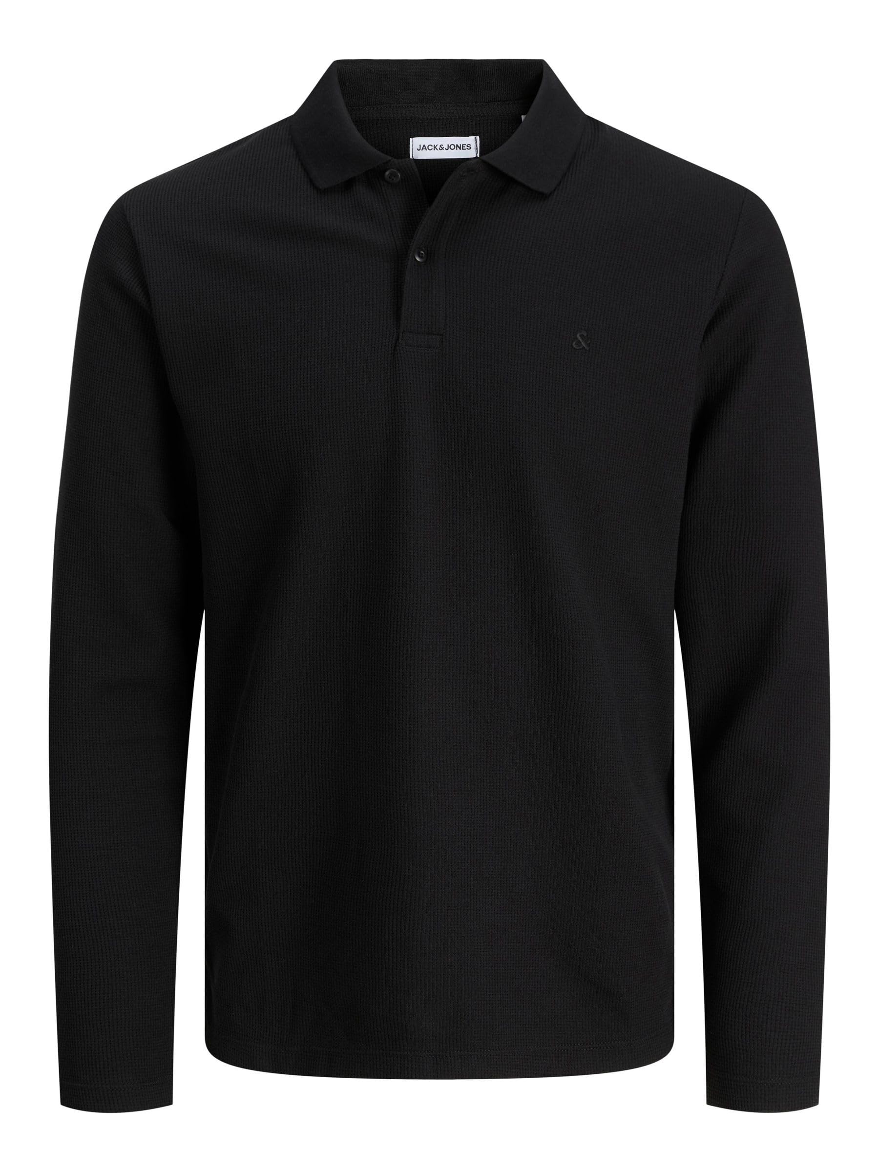Jack And Jones Men's Austin Longsleeved Polo Black 2XL