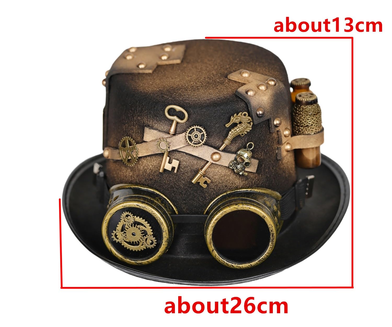 YYKSYDPT Steampunk Costume Hat Gothic Top Hats Halloween Skull Hat (Style-1)