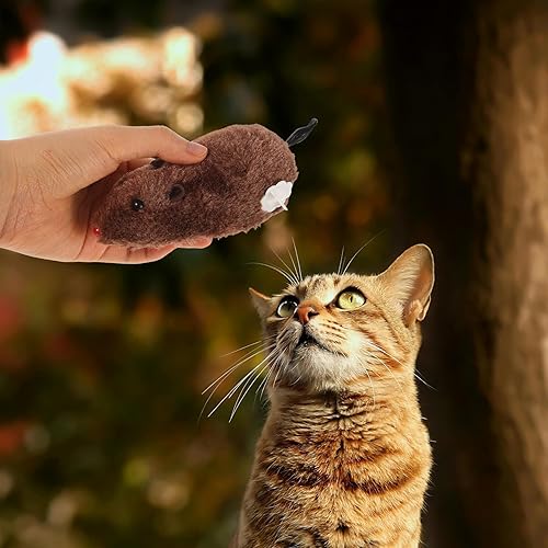 Miniatura 8 de USHOBE 1 Uds. Juguetes de Halloween para correr, ratones de peluche, ratones, juguete de ratones enrollados, juguetes de ratas de viento, mini rata