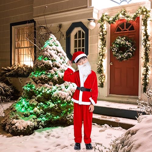 Miniatura 6 de dgdgbaby Disfraz de Papá Noel para niños, disfraz de Papá Noel de Navidad para niños, fiesta de cosplay