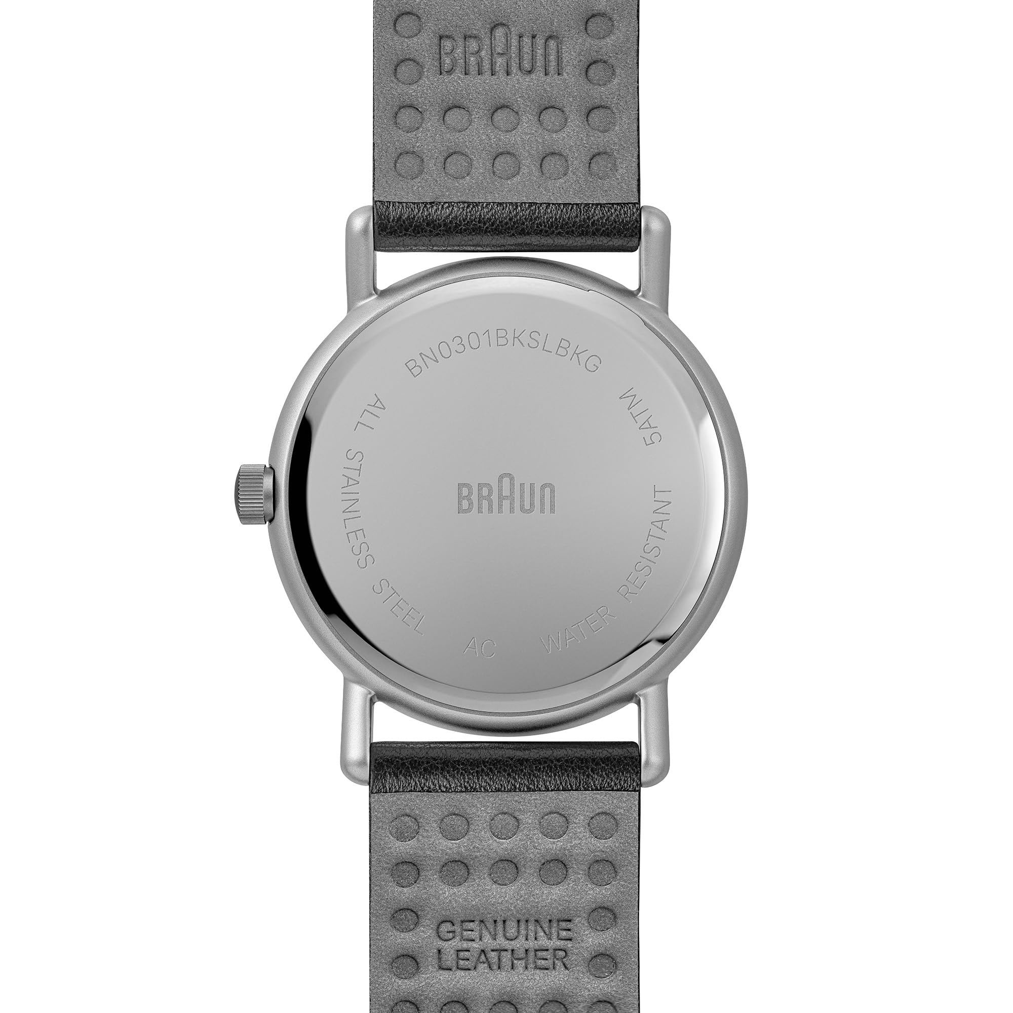 Braun 3-Zeiger-Herrenuhr mit solarbetriebener Quartz-Datumsanzeige, schwarzes Ziffernblatt und schwarzes Lederarmband, 40-mm-Edelstahlgehäuse, Modell BN0301BKBKG