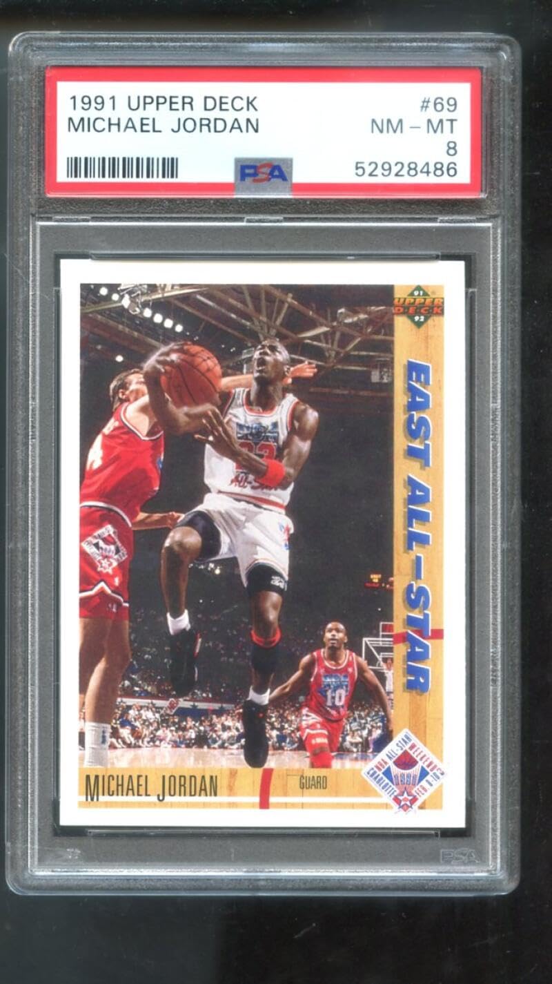 Amazon.com: 1991-92 Upper Deck #69 Michael Jordan PSA 8 Graded Basketball  Card NBA East All-Star AS Chicago Bulls 1991 1992 91 92 : Collectibles &  Fine Art