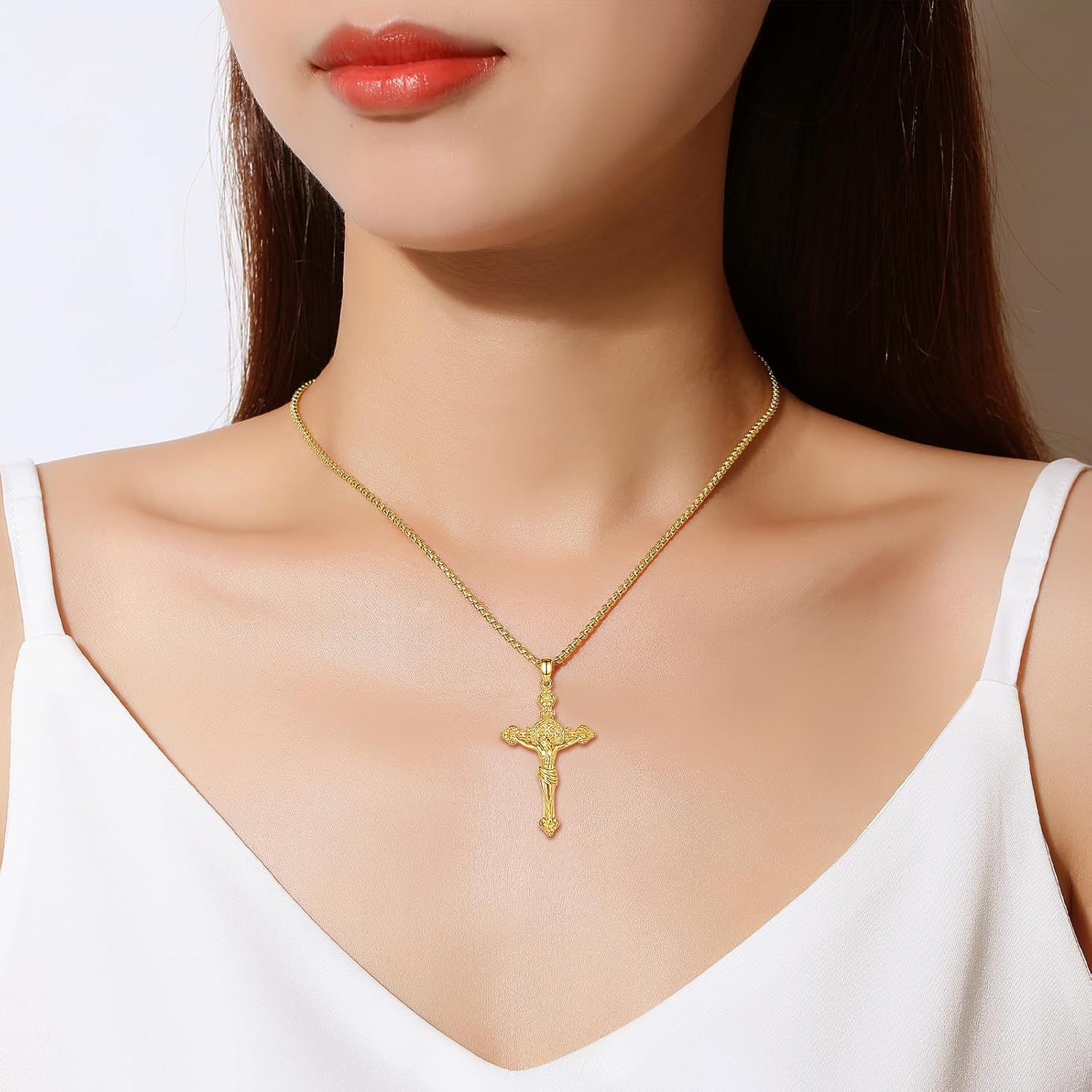 INFUSEU Faith-Inspired Christian Catholic Saint Necklaces Religious Protection Gifts for Women - Image 3