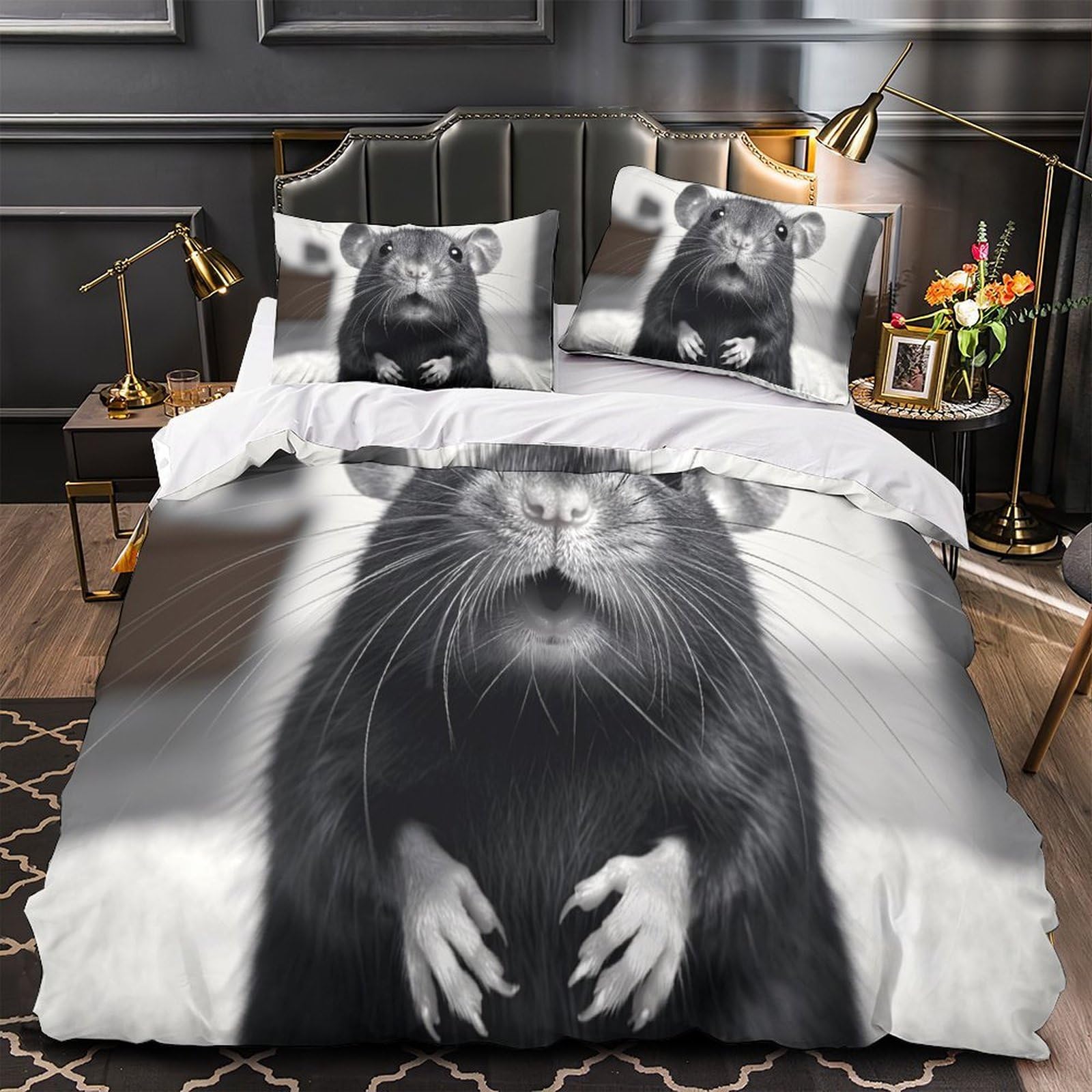 Housse de couette rongeur 140x200 pour une deco de chambre d'ado ludique