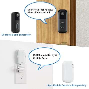 Blink Doorbell Mount for Video Doorbell 2nd Gen with Sync Module Core Mount
