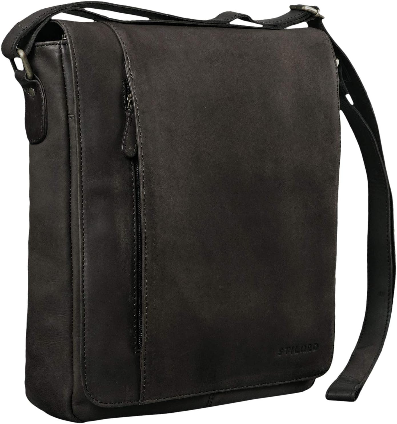 STILORD 'Paul' schoudertas mannen leder portretformaat Messenger Bag in vintage design lederen hoesje voor 13,3 inch MacBook iPad DIN A4 heren tas echt leder, Kleur:maraska - donkerbruin STILORD 'Paul' schoudertas mannen leder portretformaat Messenger Bag in vintage design lederen hoesje voor 13,3 inch MacBook iPad DIN A4 heren tas echt leder, Kleur:maraska - donkerbruin