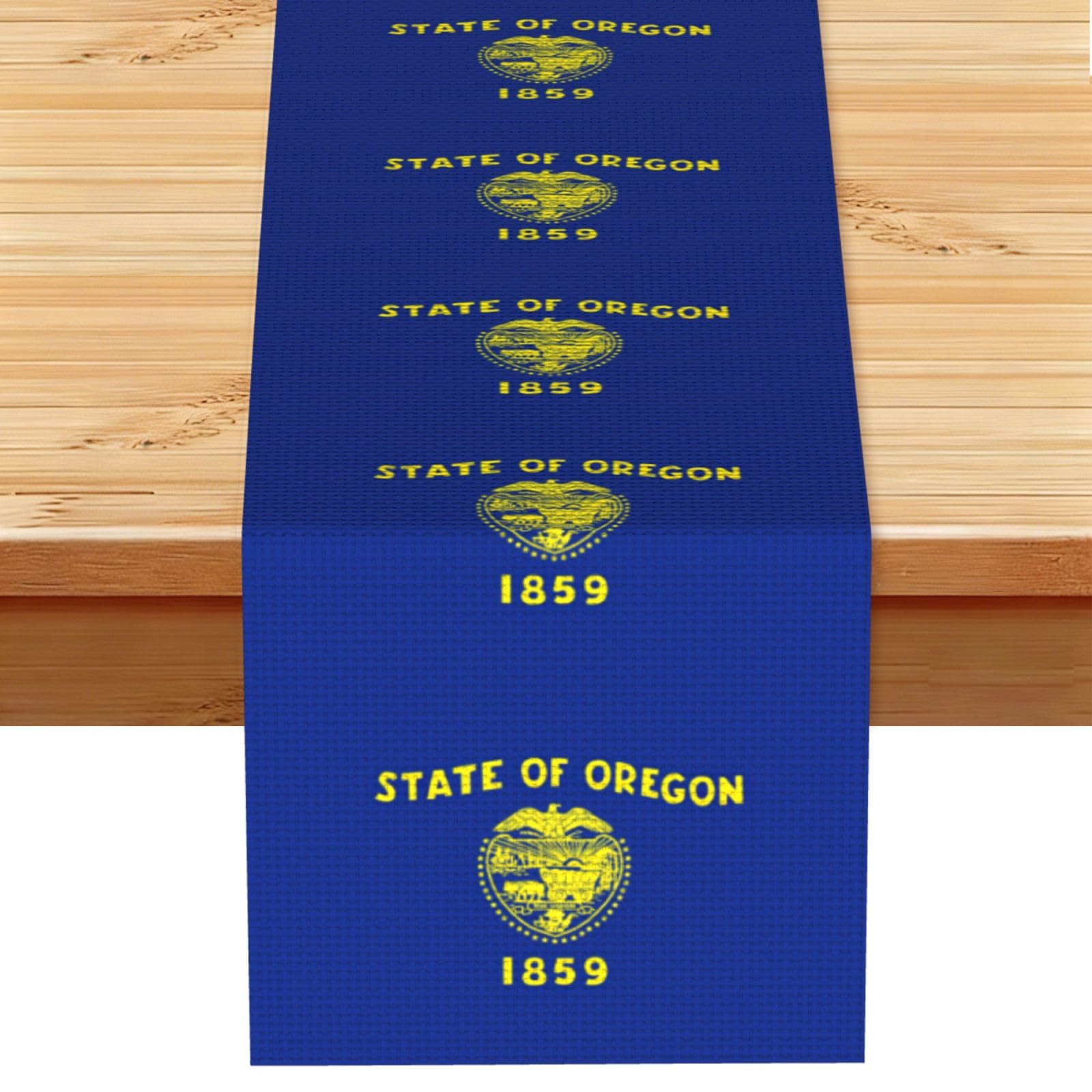 Oregon State Flag Vintage Style Table Runner 13x72in, Soft Printed Centerpieces for Tables, Kitchen, Countertops & Dining Area Home Decor