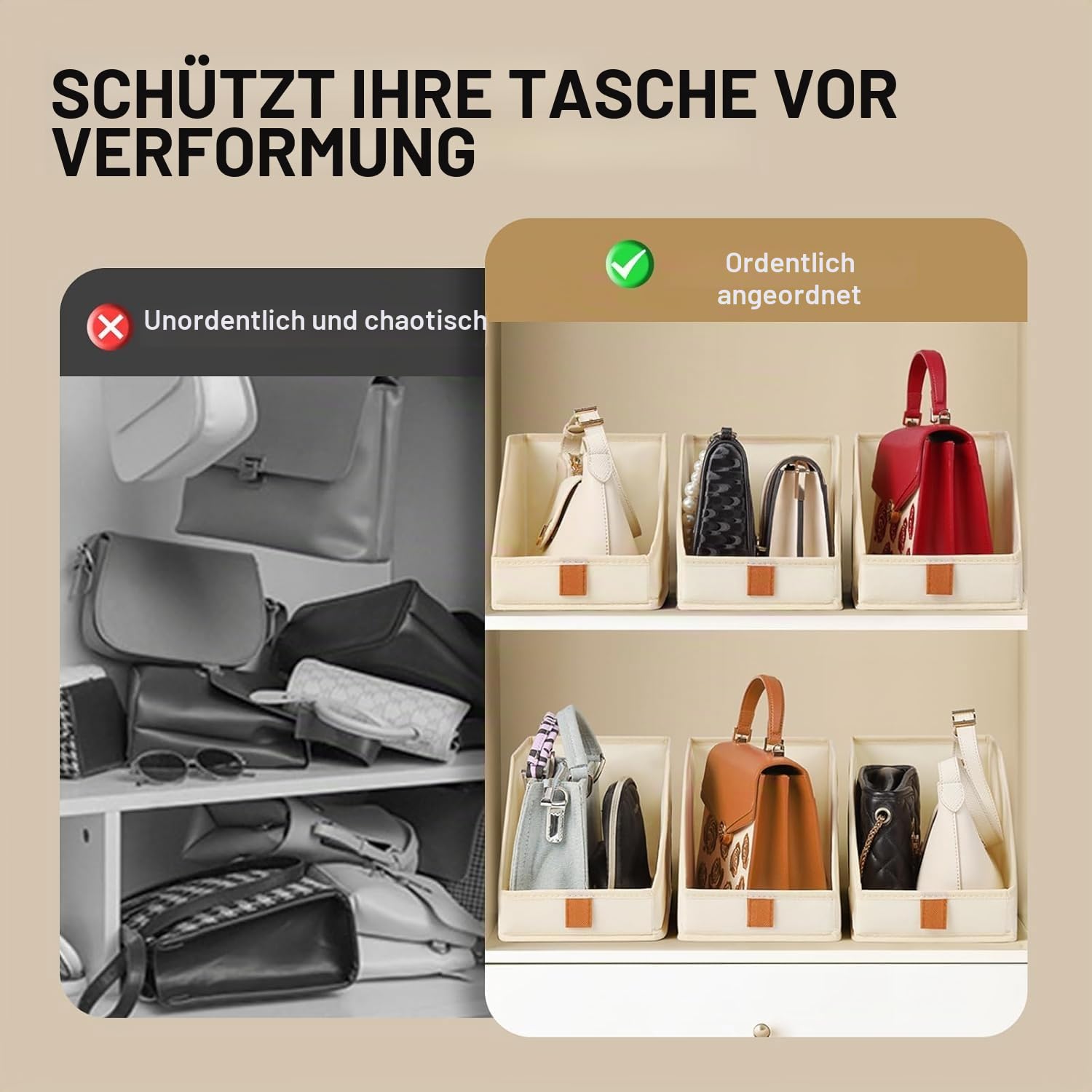 DIMJ Taschen Aufbewahrung Regal Organizer
