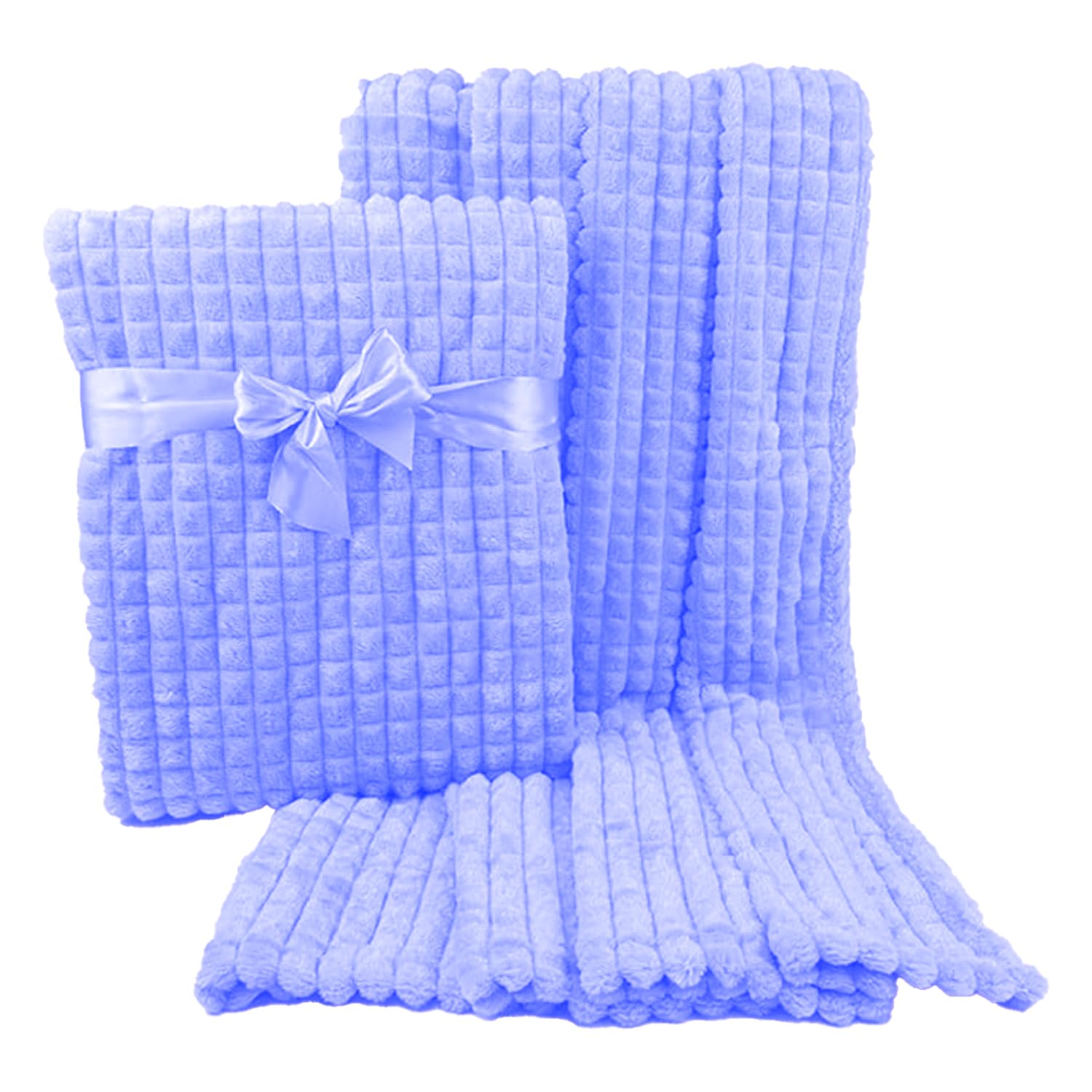 Gift Hub Baby Blanket for Newborn | Cellular Soft & Cozy Baby Blanket | Ideal for Baby Boys & Girls Swaddling, Stroller, & Nursery Use | Available in Multiple Designs and Colours | Square Blue