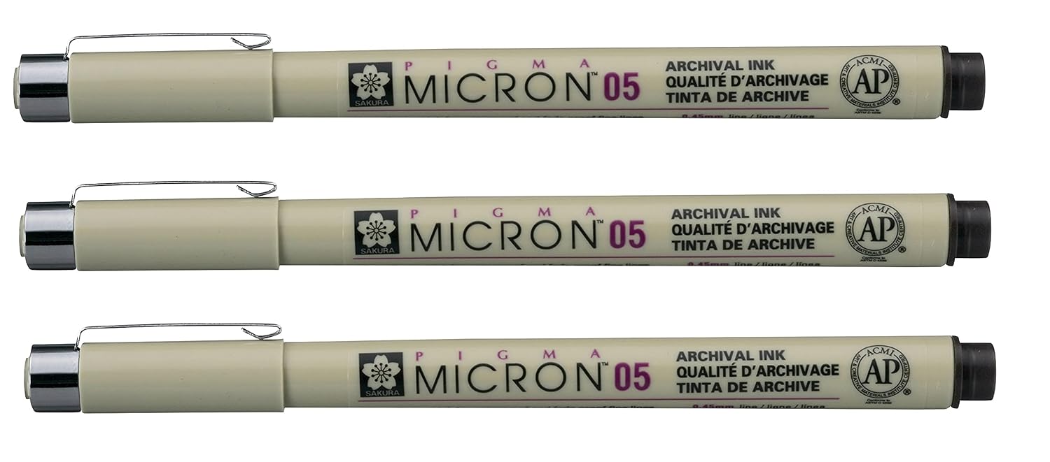 Stylo Pigma Micron Sépia - Encre Waterproof, Résistante Aux UV - Pointe Fine 0,4 à 0,5 Mm - Idéal Dessin, Gauchers