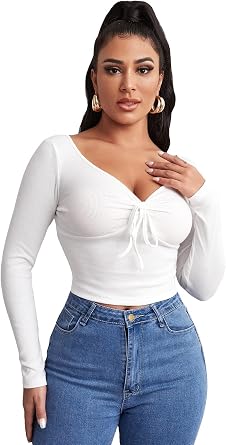 Long Sleeve Bustier Milkmaid Tee 