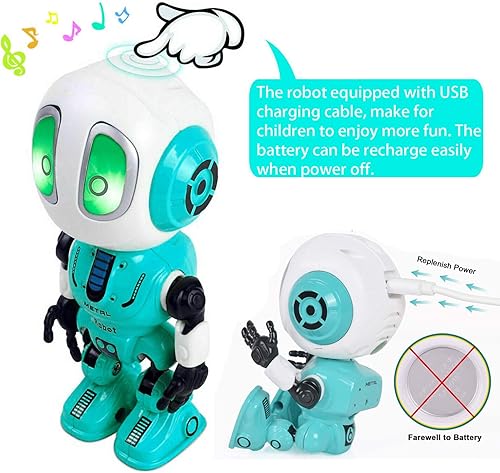 Vista 3 de Robot parlante para niños – Mini robot de juguete que repite lo que dices, juguetes de robots para niñas y niños de 4, 5, 6 años, rellenos