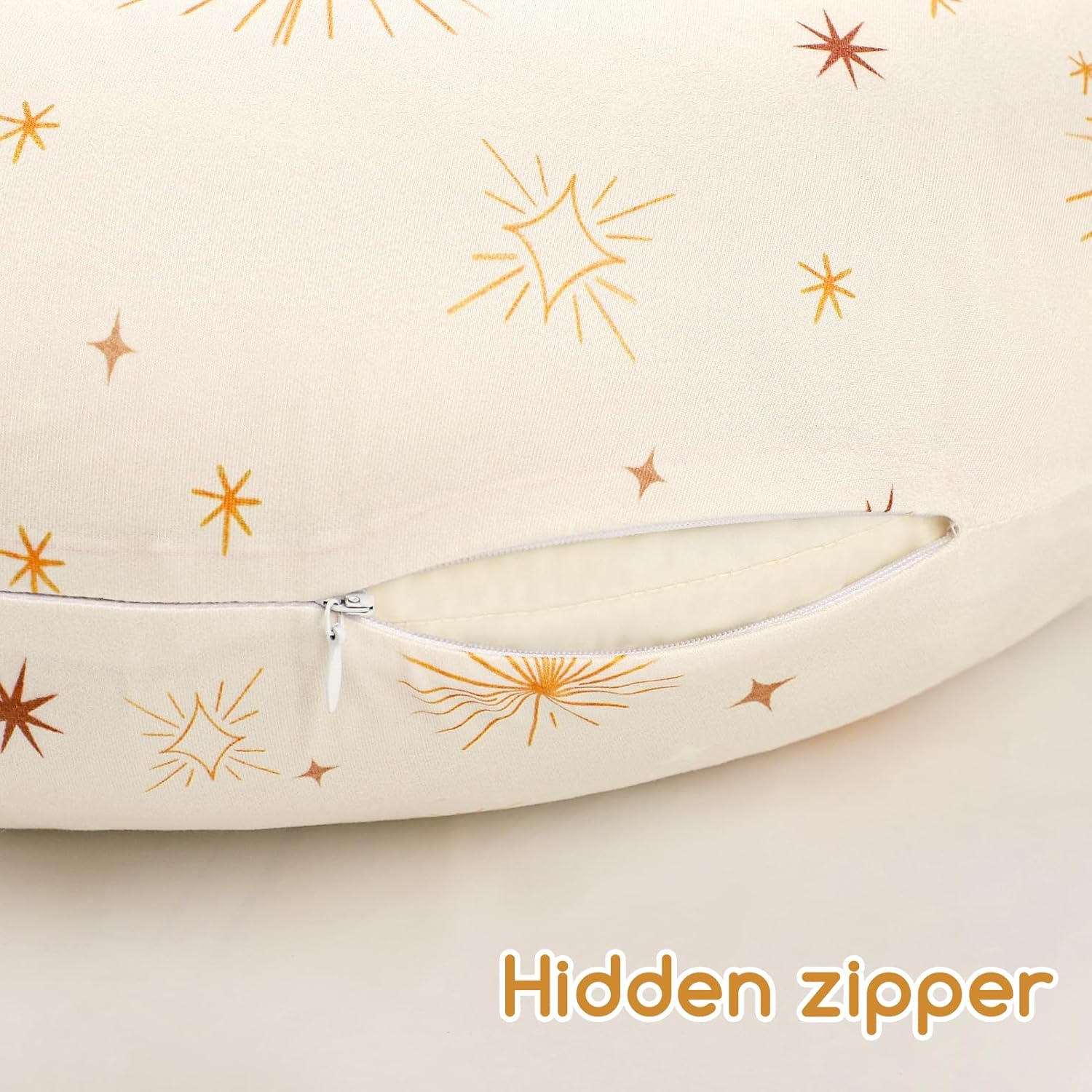 Nursing Pillow Cover 2 Pack, Stretchy Nursing Covers for Breastfeeding Pillows, Soft Nursing Pillowcase for Baby Girls Boys, Removable Slipcover for Infant Newborn, Moon(Only Cover) - Image 4