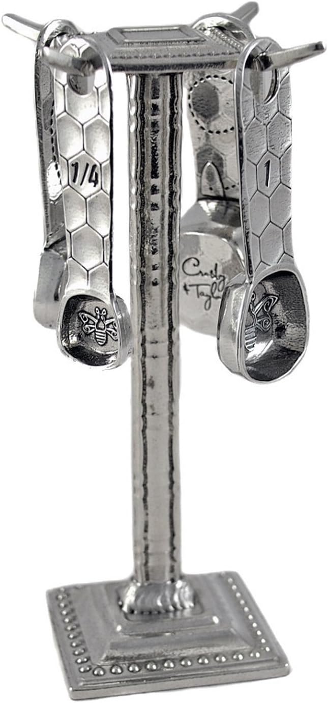 Crosby & Taylor Honey Bee Pewter Measuring Spoons with Display Post