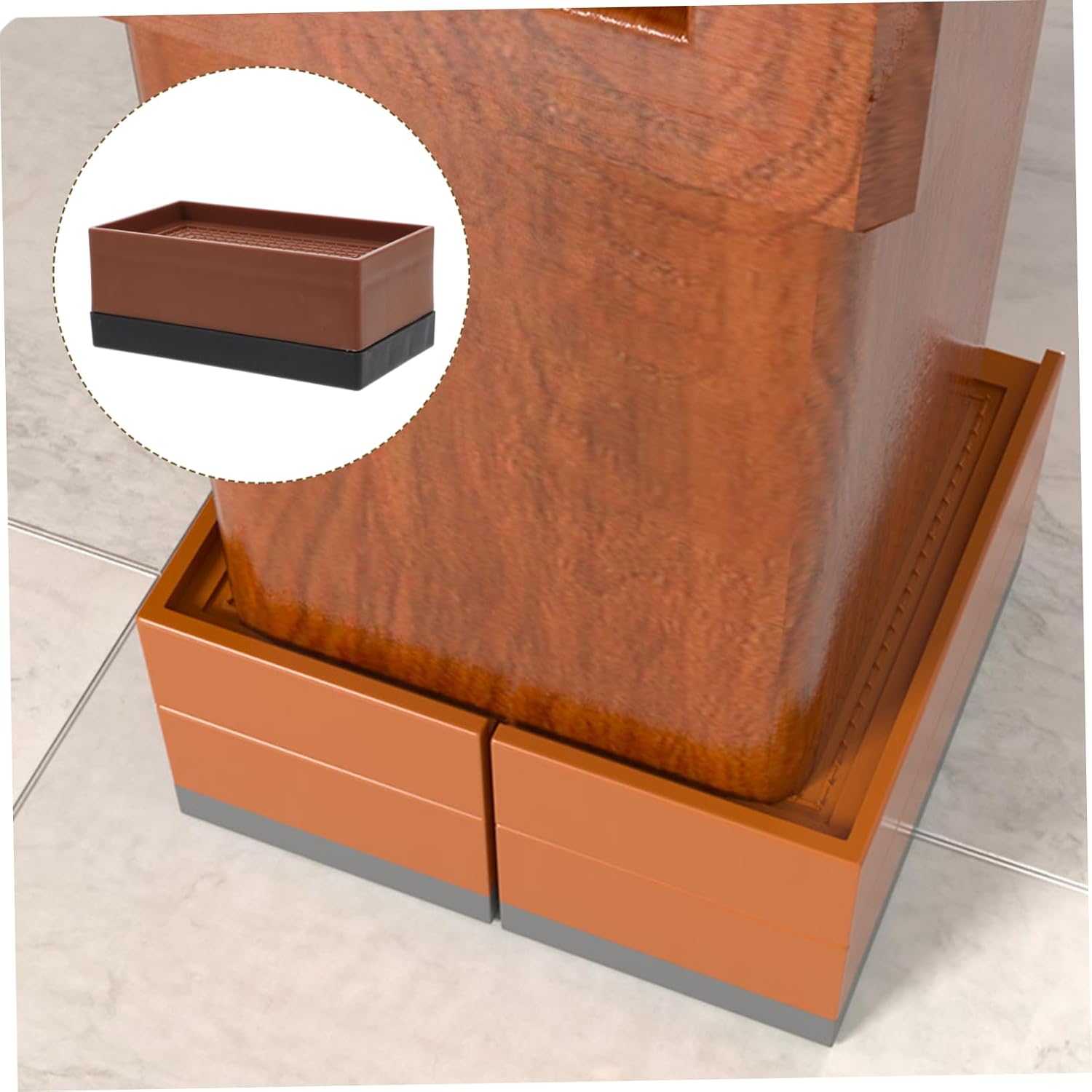 Alipis 4-Piece Heavy Duty Furniture Risers Non-Slip Bed and Sofa Lifters Adjustable Height Pads for Tables and Desks Suitable for Home and Office Use