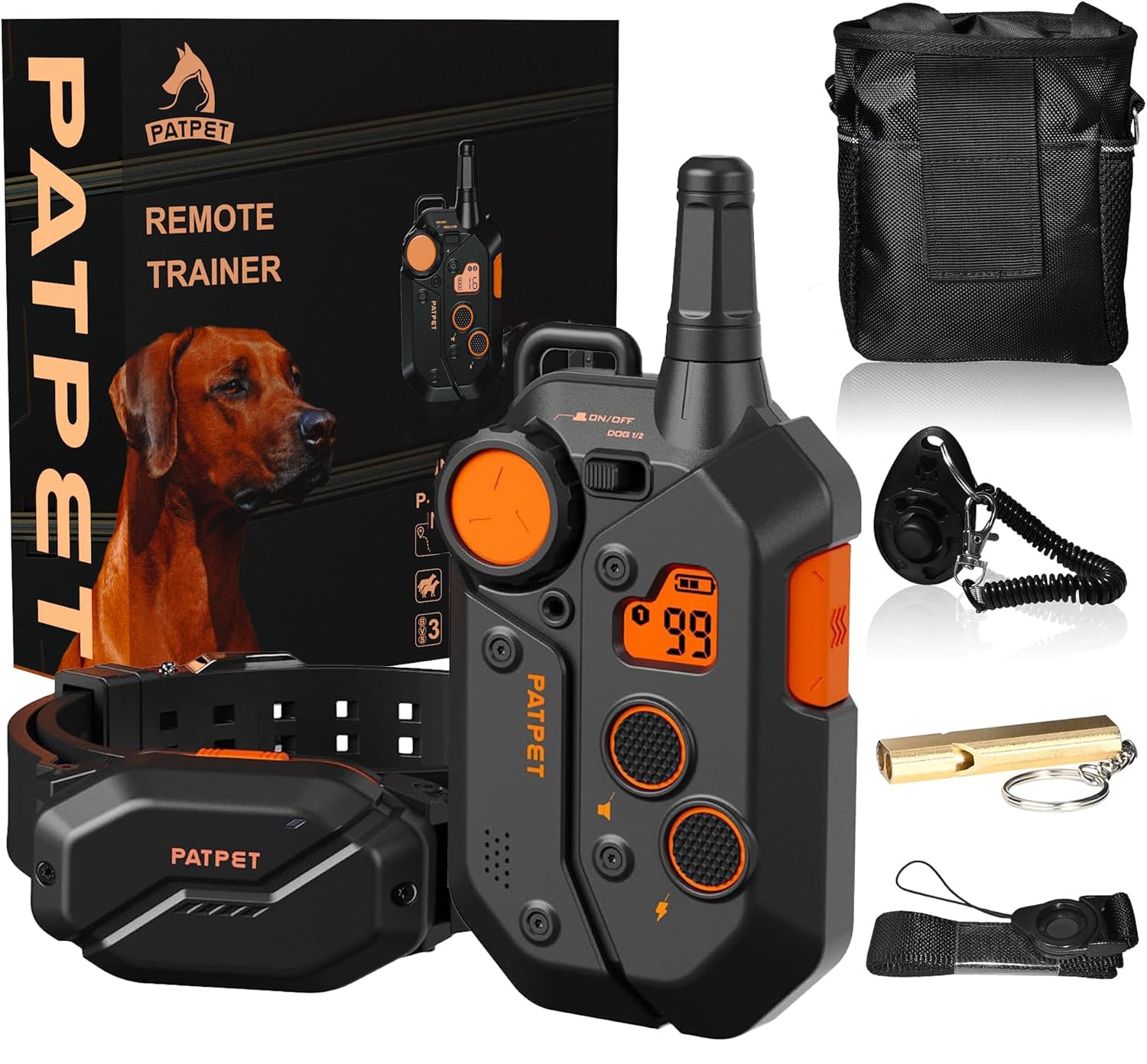 PATPET Dog Training Collar 1 2 Mile Range 101 Training Levels Dog Shock Collar with Remote Control 15-150