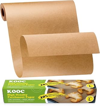 لفة ورق رق 100 قدم KOOC - عرض 12 بوصة ، ورق خبز غير مبيض ، غير مبيض - مثالي للخبز والطبخ وإعداد الطعام - 100 قدم مربع - قابل للتحلل ، عالي الكثافة
