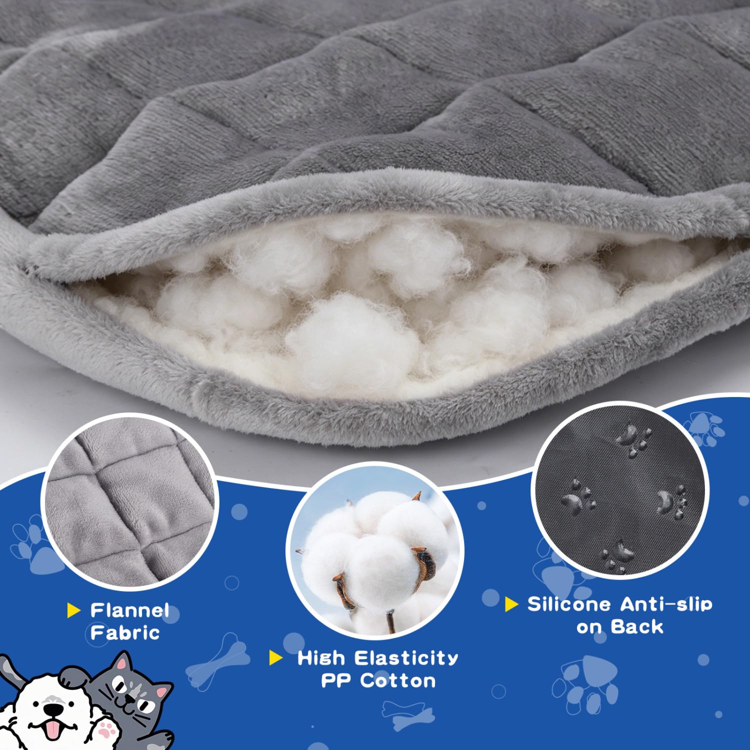 Nobleza – Tappetino per Cani sul Sedile Posteriore, Antiscivolo Grigio – Adatto a SUV, Camion e prolunghe sedili – Tappeto da Viaggio per Animali – 125x58 cm