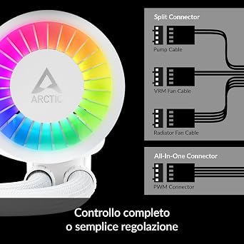 Arctic Liquid Freezer III - 280 A-RGB Intel/AMD Compatible, 280mm Radiator, 2x14cm P14 PWM Fan, Liquid Processor Cooler White (AR-ACFRE00151A)