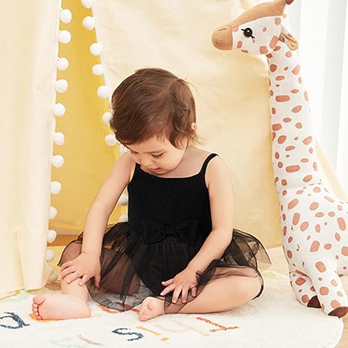 Miniatura 7 de OPAWO Mameluco para bebé recién nacido vestido de tul con volantes y tirantes delgados color liso vestido de verano con diadema